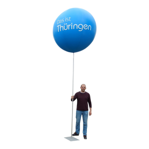 Advertising balloon with stand height 4.5 m (15 ft) max for indoor use Inflatable24.com 1.5 m - 5 ft no lighting by Inflatable24.com