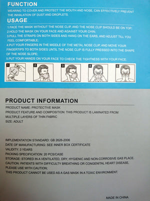 MNS Mund-Nasen-Schutz Maske KN95 - kostenloser Versand - schnelle Lieferung aus Deutschland Inflatable24.com by Inflatable24.com