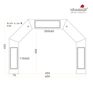 Inflatable Archway – EasyArch: stock color with logo banner Inflatable24.com by Inflatable24.com
