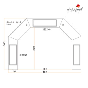Inflatable Archway - XhibArch (double layer, airtight): stock color prepared for banner Inflatable24.com by Inflatable24.com
