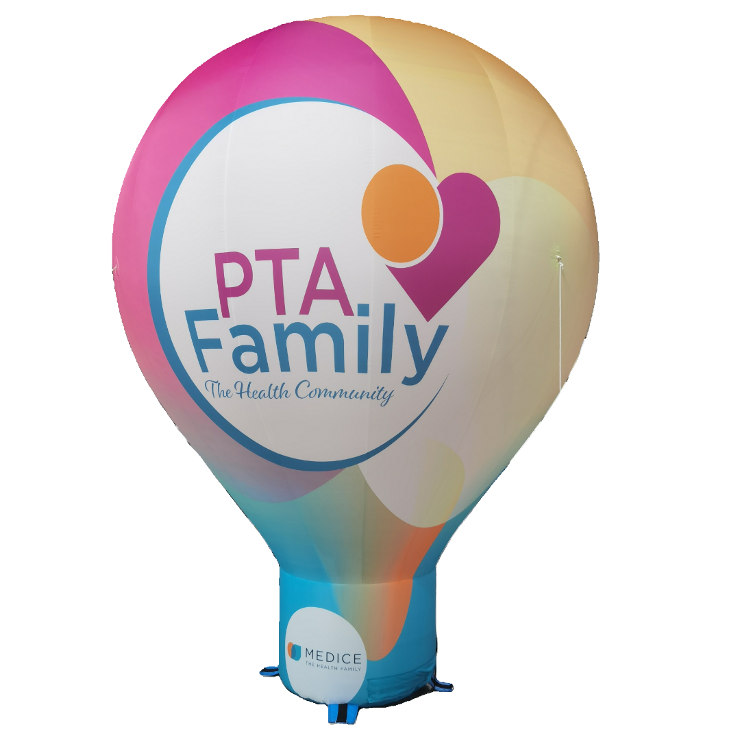 Standing Giant Balloon - Hot air balloon shape - fully printed Inflatable24.com 4 m - 13 ft 100% digital printing by Inflatable24.com