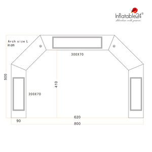 Inflatable Archway - XhibArch (double layer, airtight): stock color prepared for banner Inflatable24.com by Inflatable24.com