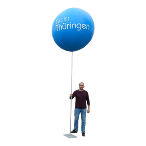 Advertising balloon with stand height 4.5 m (15 ft) max for indoor use 1.5 m - 5 ft - Inflatable24.com