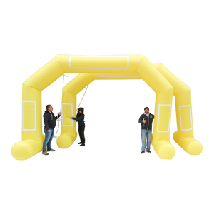 Inflatable Archway – EasyArch: stock color prepared for banner M (6 m x 4.25 m) - (19.5 ft x 15 ft) / yellow / With Feet - Inflatable24.com