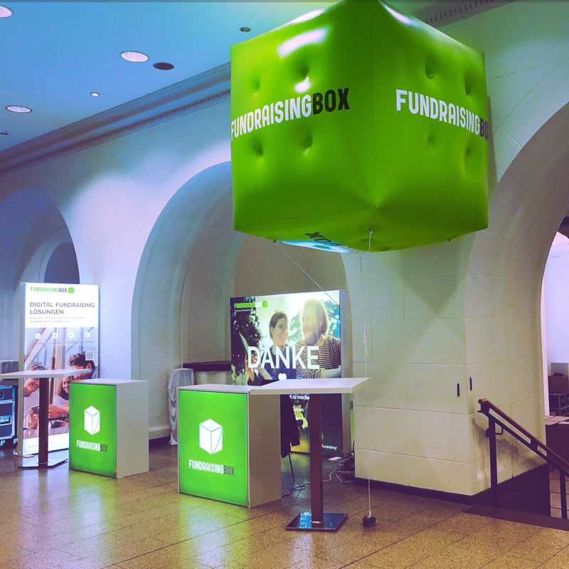 Flying cube 2 m-4 m (6.5 ft - 13 ft) with logo print Inflatable24.com by Inflatable24.com