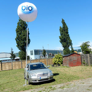Balloon with stand for outdoor advertising - 6 m (19.5 ft) height max 1.5 m - 5 ft / Car Base - Inflatable24.com