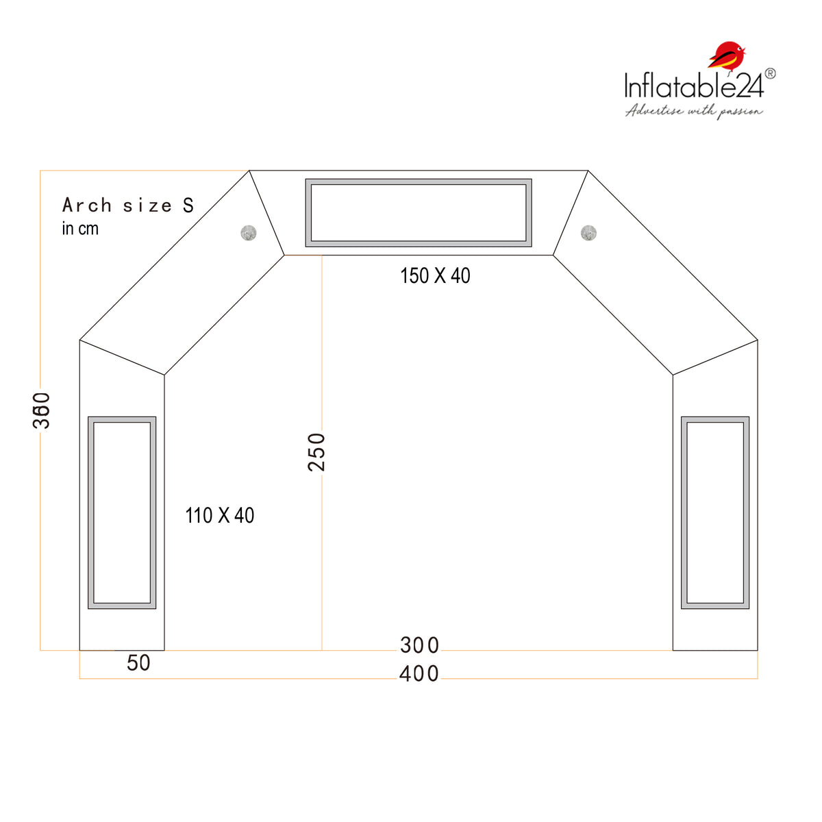 Inflatable Archway – XhibArch (double layer, airtight): fully printed in your color and design Inflatable24.com by Inflatable24.com